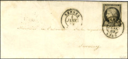 Càd T 15 RENNES (34) 1 JANV. 49 / N° 3 Belles Marges Sur Lettre Avec Texte Pour Savenay. Premier Jour Du 20c Noir. - SUP - 1849-1850 Ceres