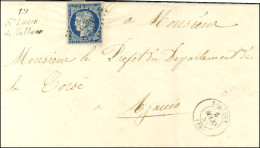 PC 3172 / N° 4 Belles Marges Càd T 15 SARTENE (19), Cursive 19 / Ste Lucie / De Tallano Sur Lettre Pour Ajaccio. 1852. - - 1849-1850 Ceres