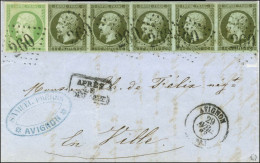 GC 260 / N° 11 Bande De 5 + N° 12 Càd T 15 AVIGNON (86) Sur Lettre Avec Texte Adressée Localement. Exceptionnel Affranch - 1853-1860 Napoléon III