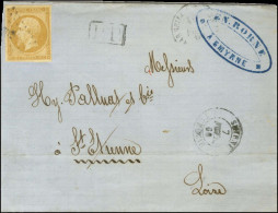 PC 3709 / N° 13 + P.P. Càd SMYRNE / TURQUIE Sur Lettre Adressée Au Tarif Des Imprimés à Saint Etienne. 1860. - TB / SUP. - 1853-1860 Napoléon III