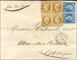 Losange Ambulant TB / N° 13 Bistre Brun, Type I (2 Paires, 1ex Infime Def) + N° 14 Paire Càd TOULOUSE A BORDEAUX Sur Let - 1853-1860 Napoléon III