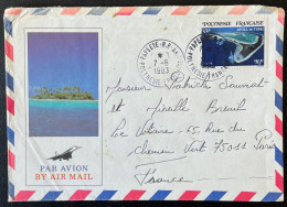 ENVELOPPE PAPEETE POLYNESIE FRANCAISE 1983 POUR PARIS  / ATOLL DE TUPAI - Tahití