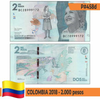 B0808# Colombia 2018. 2000 Pesos (UNC) P#458d - Colombie