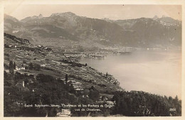 Saint Saphorin Vevey Montreux Et Les Rochers De Naye Vus De Chexbres - Chexbres