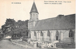 ALLOUVILLE L'église Et La Procession Au Chêne - Allouville-Bellefosse