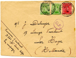 BELGIQUE - COB 137X2+138 SIMPLE CERCLE BILINGUE POSTES MILITAIRES BELGIQUE SUR LETTRE POUR LA HOLLANDE, 1916 - Army: Belgium