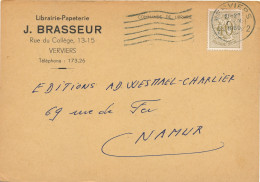 C.P.DE COMMERCE = VERVIERS  - PAPETERIE LIBRAIRIE - J.BRASSEUR  - RUE DU COLLEGE 13 _ 15    ZIE SCANS - Verviers