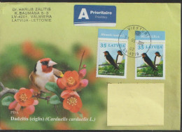 Lettonie. Latvia. Hirondelle . Swallow. Lettre Pour La Russie. - Hirondelles