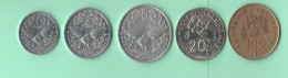 New Caledonia 1 2 5 20 100 Francs Nouvewlle Caledonie Nuova Caòedonia Alluminum Nickel Bronze Coin Differents Dates - Nueva Caledonia