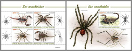 CENTRAL AFRICAN REP. 2022 MNH Arachnids Spinnentiere Arachnides M/S+S/S - OFFICIAL ISSUE - DHQ2314 - Araignées