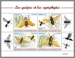 CENTRAL AFRICAN REP. 2022 MNH Wasps Sawflies Wespen Guepes Symphytes M/S - OFFICIAL ISSUE - DHQ2314 - Abeilles