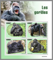 NIGER 2022 MNH Gorillas Gorilles M/S - IMPERFORATED - DHQ2314 - Gorilles