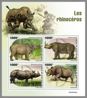 NIGER 2022 MNH Rhinos Nashörner Rhinoceros M/S - IMPERFORATED - DHQ2314 - Rhinocéros