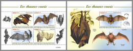 CENTRAL AFRICAN REP. 2022 MNH Bats Fledermäuse Chauves-souris M/S+S/S - IMPERFORATED - DHQ2314 - Bats