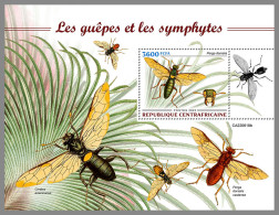 CENTRAL AFRICAN REP. 2022 MNH Wasps Sawflies Wespen Guepes Symphytes S/S - IMPERFORATED - DHQ2314 - Abeilles