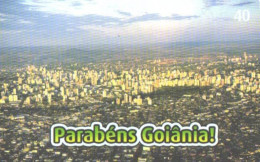 Brazil:Brasil:Used Phonecard, Brasil Telecom, 40 Units, Goiania 69 Years, 2002 - Brasilien