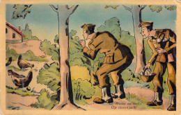 HUMOUR - La Chasse Aux Oeufs - Op Eierenjacht - Carte Postale Ancienne - Humor