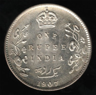 British India 1907 C Silver Rupee BU Toned Uncommon Condition Year - Sonstige – Asien