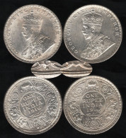 British India 1916 B And C Silver Rupee Pair AU-BU Toned Rare Year - Autres – Asie