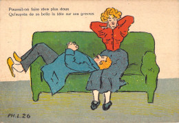 HUMOUR - Pourrait On Faire Rêve Plus Doux Qu'auprès De Sa Belle La Tête Sur Ses Genoux - Carte Postale Ancienne - Humour