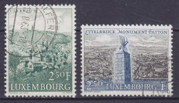 Luxembourg 1961 Mi. 641-42, Landschaften Clervaux & Patton-Denkmal Dahinter Stadt Ettelbruck Complete Set - Oblitérés