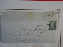 BQ9 FRANCE LETTRE 1853  ETOILE DE PARIS A AUBUSSON +  +NAPOLEON N°10 + AFFRANCH. INTERESSANT - 1853-1860 Napoleon III