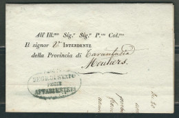 ITALIE 1820 Marque Postale Franchise Pour La  Province De Tarantasia - 1. ...-1850 Prefilatelia