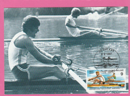 Carte Maximum - Belgique - 1987 - Aviron - 1981-1990