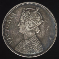 British India 1862 A II 0 4 Silver Rupee VF-EF ERROR Coin Toned Very Rare - Otros – Asia