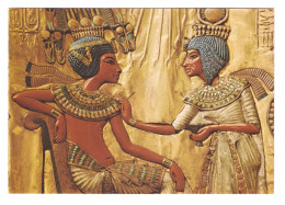 Delcampe - EGYPT // CAIRO EGYPTIAN MUSEUM // SCENE OF THE BACK OF KING TUT-ANKH AMEN'S THRONE - Museen