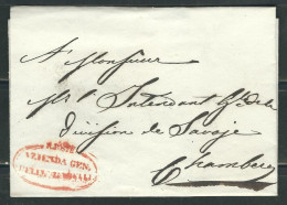 ITALIE 18?? Marque Postale Franchise Pour Chambery - 1. ...-1850 Prefilatelia