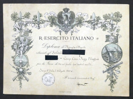 Regio Esercito Italiano - Diploma Di Medaglia D'Argento Gara Fucile - 1932 - Documents