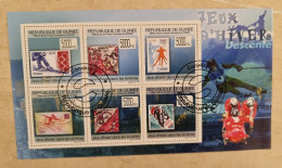 GUINEE Jeux Olympiques Dans Les Timbres, Timbre Sur Timbre. Yvert Feuillet 6 Valeurs, Oblitéré. Used  (2009) - Otros & Sin Clasificación