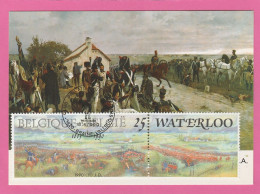 Carte Maximum - Belgique - 1990 - Bataille De Waterloo - Braine L'Alleud - Napoléon - 1981-1990