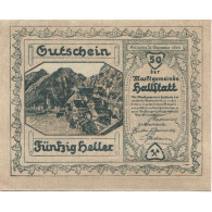 Billet, Autriche, Hallstatt, 50 Heller, Village 1920-12-31, SPL, Mehl:FS 345 - Autriche