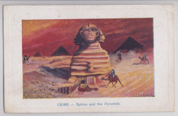 Cairo Sphinx And The Pyramids Egypt Postage Stamp Franking 1919 Le Caire Affranchissement Cachet Postal Timbre - Sfinge