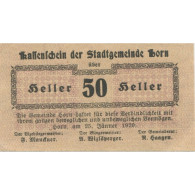 Billet, Autriche, Horn, 50 Heller, Texte, 1920, 1920-07-31, SPL, Mehl:FS 397I - Autriche