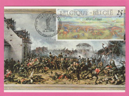 Carte Maximum - Belgique - 1990 - Bataille De Waterloo - Braine L'Alleud - Napoléon - 1981-1990