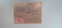 Lettre Banque Indochine Affranchisssement Mixte Indochine - Kwang Tcheou - Mixed Franking Indochina - 07/12/1936 - Storia Postale