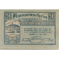 Billet, Autriche, Weitra, 20 Heller, Blason 1920-12-31, SPL Mehl:FS 1166a - Autriche
