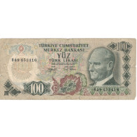 Billet, Turquie, 100 Lira, 1970, 1970-10-14, KM:189a, B+ - Turquie