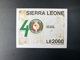 Sierra Leone 2015 ND Imperf Emission Commune Joint Issue CEDEAO ECOWAS 40 Ans 40 Years - Gemeinschaftsausgaben