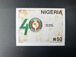 Nigeria 2015 ND Imperf Emission Commune Joint Issue CEDEAO ECOWAS 40 Ans 40 Years - Nigeria (1961-...)