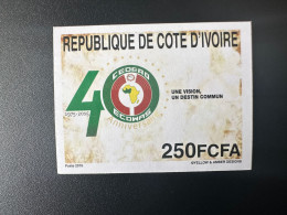 Côte D'Ivoire Ivory Coast Elfenbeinküste 2015 ND Imperf Emission Commune Joint Issue CEDEAO ECOWAS 40 Ans 40 Years - Ivory Coast (1960-...)
