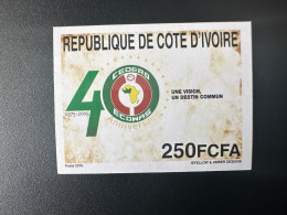 Côte D'Ivoire Ivory Coast Elfenbeinküste 2015 ND Imperf Emission Commune Joint Issue CEDEAO ECOWAS 40 Ans 40 Years - Joint Issues