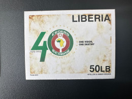 Liberia 2015 ND Imperf Emission Commune Joint Issue CEDEAO ECOWAS 40 Ans 40 Years - Gemeinschaftsausgaben