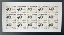 ULTRA RARE Epreuve De Luxe Proof 15 Pays Countries Länder 2015 Emission Commune Joint Issue CEDEAO ECOWAS 40 Ans Years - Guinea (1958-...)