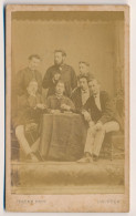 Photographie Ancienne CDV Portrait D'un Groupe De Jeunes Hommes 1871 Noms Au Dos Photographe Jérôme à Issoudun - Geïdentificeerde Personen