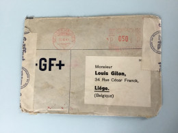 Lettre Schaffhausen Affranchissement Mécanique Et Contrôlée Vers Liège -Belgique - Postage Meters