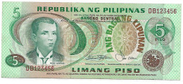 PHILIPPINES   Les CHIFFRES Se SUIVENT  #160c 5 Piso  ,  Billet  NEUF - Philippines